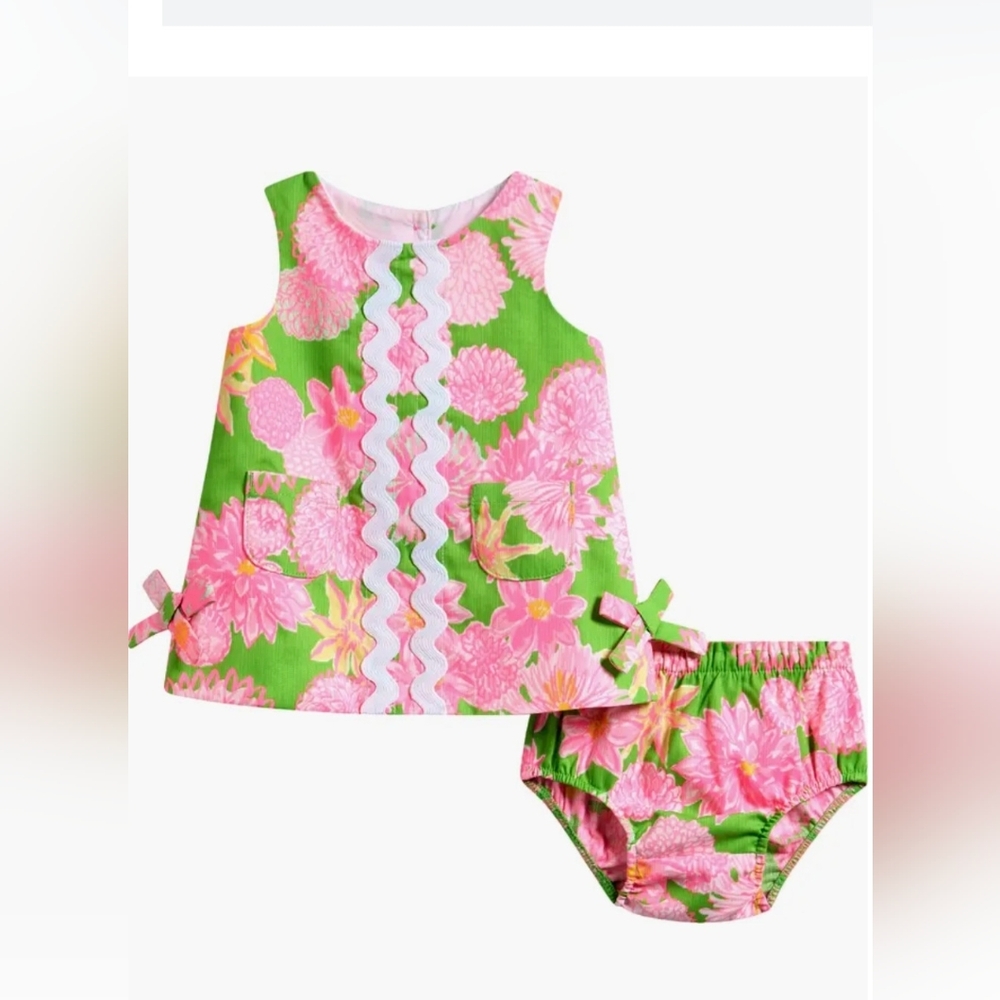Lilly Pulitzer Pink and Green Floral Kids Set